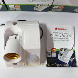 Đui đèn cảm biến Rạng Đông ĐCB01.PIR E27/300W - HÀNG CHÍNH HÃNG - BẢO HÀNH 24 THÁNG