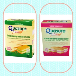 Combo 2 Hộp Bánh Bông Lan (1 cốm+1 Dâu) Quasure Ăn Kiêng Dành Cho Người Tiểu Đường Hộp 126g