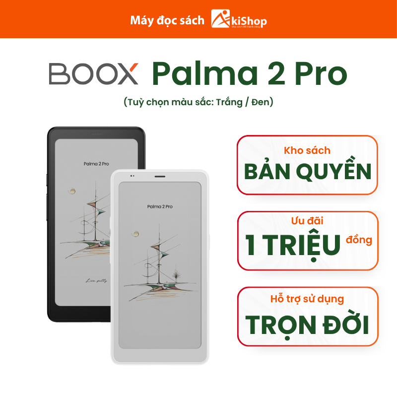 Máy đọc sách màu BOOX Palma 2 Pro 6.13" E-Ink Kaleido 3 (8GB RAM/128GB ROM)Android 15, Kèm Kho sách