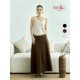  Chân váy maxi nhung tăm cao cấp MAKEYOUTREND phong cách Hàn Quốc form chữ A tôn eo hack dáng 