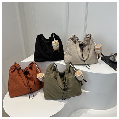 Túi đeo vai dây rút, Túi tote Nylon chống thấm nước thời trang, túi đeo chéo du lịch thời trang HARAS TX376