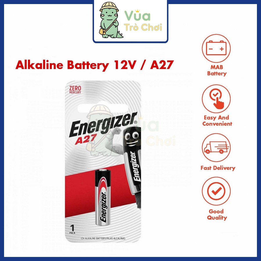 [Energizer] Pin A27 12V Energizer Alkaline 27A Thay Điều Khiển Remote Cửa Cuốn Pin Chuông Cửa Xe Hơi