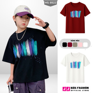 Áo Thun Bé Trai, Bé Gái Cổ Tròn Ngắn Tay Thời Trang, In Hình Năng Động B522 | JJ Kids Fashion