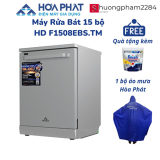Máy Rửa Bát 15 Bộ Hòa Phát HD F1508EBS.TM - Tự động mở cửa - Hàng chính hãng - Tặng kèm viên rửa bát + áo mưa