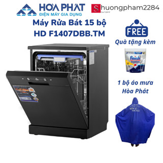 Máy Rửa Bát 14 bộ Hòa Phát HD F1407DBB.TM  - Hàng chính hãng - Tặng kèm viên rửa bát + Áo mưa