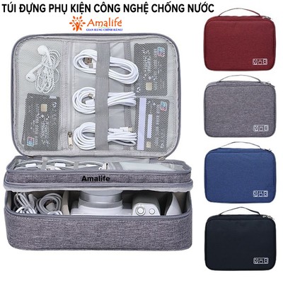 Túi Đựng Phụ Kiện Điện Thoại 3 Ngăn Lớn Nhiều Ngăn Chống Nước, Túi Đựng Phụ Kiện Công Nghệ Chống Sốc Chính Hãng Amalife