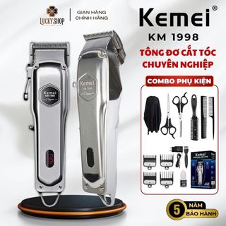  Tông Đơ Cắt Tóc Nam Cao Cấp KEMEI 1998 – Pin Sạc Mạnh Lưỡi Sắc Dùng Cho Barber & Gia Đình 
