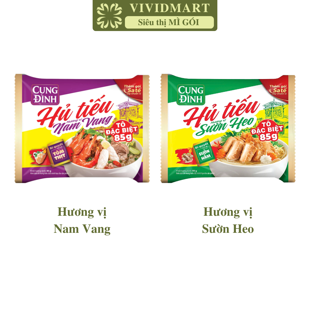 [GÓI LẺ] - AFOTECH - Hủ tiếu Cung Đình 3 vị: Nam vang, Sườn heo, Bò kho, Hủ tíu Cung Đình hủ tiếu ăn