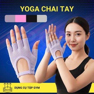  Găng tay tập yoga TRƯỜNG SPORT hở ngón chống trượt bảo vệ tay tăng độ bám chất liệu co dãn màu hồng 50g 