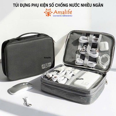 Túi Chống Nước Đựng Đồ Công Nghệ Nhiều Ngăn Hãng Amalife Top 1, Túi Để Đồ Phụ Kiện Số Điện Thoại, Máy Tính Có Chống Sốc
