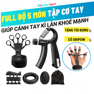  Combo 5 món tập cơ tay lực cánh tay mạnh mẽ - Kìm bóp tay có máy đếm vòng bóp tay silicon máy tập ngón tay Minchan 