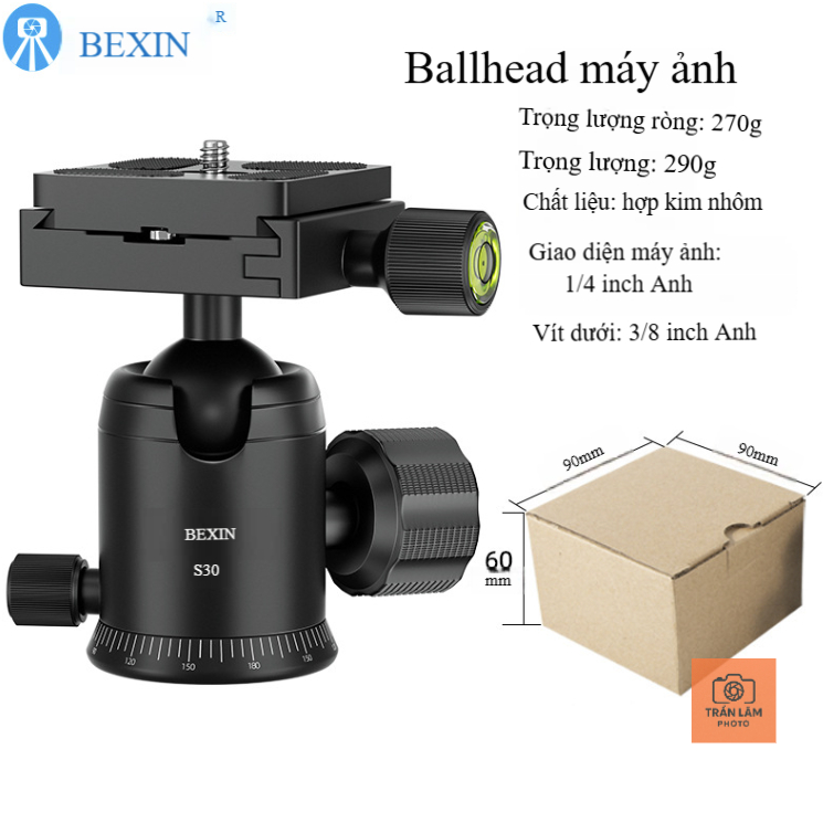 Đầu bi xoay cho máy ảnh Ballhead Bexin S30