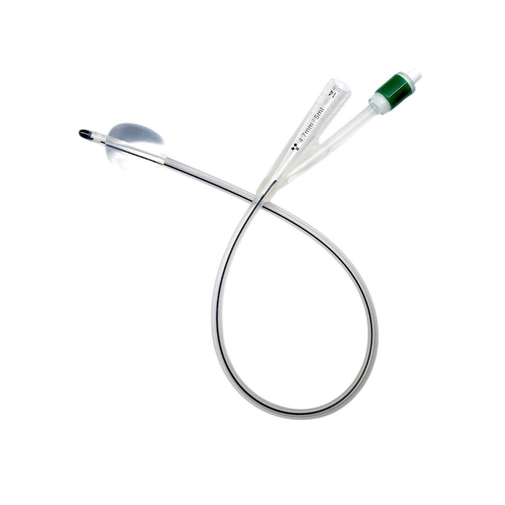 Ống thông tiểu lưu một tháng - foley 2 nhánh 100% silicone hiệu Yushin - Hàn Quốc 5cc, 5-10cc