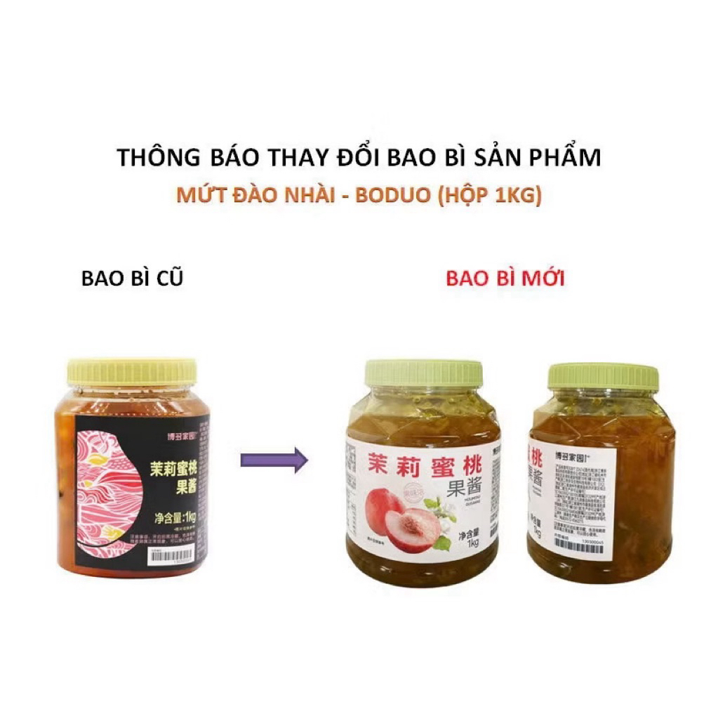 MỨT/ SỐT ĐÀO NHÀI BODUO (hũ 1kg)