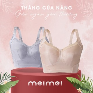  Áo ngực bigsize không gọng A12 áo nịt có chất su phối viền ren điệu bản lưng to che mỡ lưng mỡ nách Meimei Bigsize. 