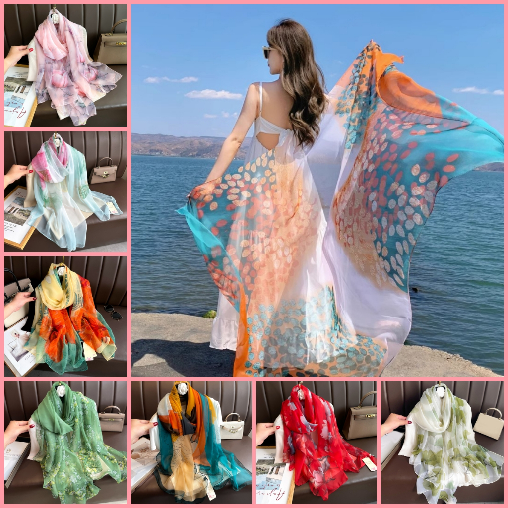 Khăn Choàng Chống Nắng Đa Năng 180x135cm - Phong Cách Hàn Quốc, Mềm Mại Thấm Hút | Đi Biển, Du Lịch