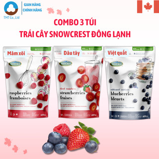   Canda  Combo 3 túi Dâu Tây Việt Quất Phúc Bồn Tử  Mâm xôi đỏ  đông lạnh Snowcrest Blueberry,Nhập khẩu Canada 