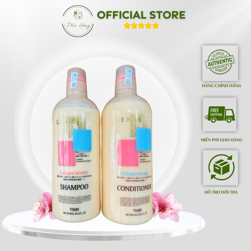 Cặp dầu gội xả KENDY 800ML dưỡng sinh cao cấp chống rụng tóc kích thích mọc tóc