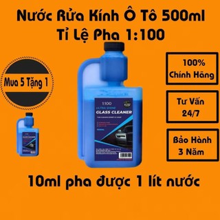   KHUYẾN MÃI Nước Rửa Kính Ô Tô GLASS CLEANER 500ml Cao Cấp,Siêu Tiết Kiệm,Tỉ Lệ Pha 10ml=1Lít Nước 