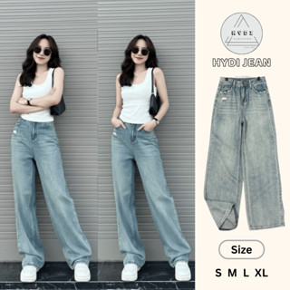  Quần Jean Nữ Ống Suông Rách Túi Sau Basic Chất Jean Mềm Mịn Lưng Cao Form Chuẩn - J654 - HYDIJEAN 
