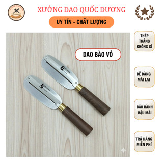  Dao bếp QUỐC DƯƠNG Dao bào gọt vỏ thép trắng Nhật không gỉ cán gỗ mun chống mối mọt bền bỉ. 