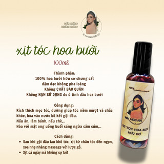   10ha bưởi hữu cơ  Xịt Kích Mọc Tóc Hoa Bưởi Hữu Cơ Mọc Tóc - Bổ sung tinh dầu hoa bưởi đặc 