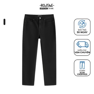  Quần Jeans Đen Nam Trơn Form Slim Cropped - Routine 10S25DPA108C 