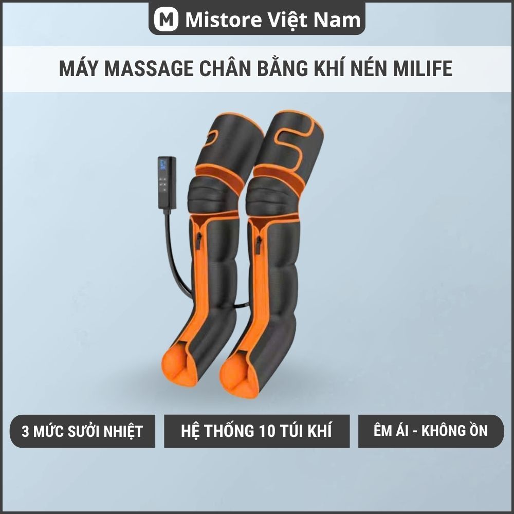 Máy massage chân bằng khí nén miLife sưởi trị liệu 3 vùng G01P