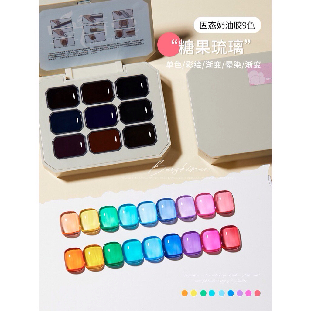 Gel dạng hũ màu thạch trong suốt, Chất gel đặc, độ trong cao, kết hợp làm vân đá, ombre