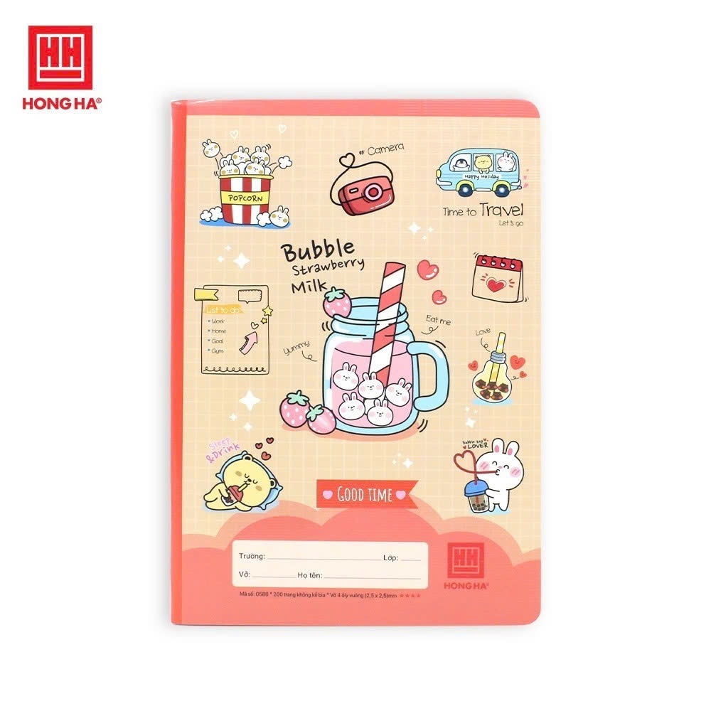 Combo 5 Quyển Vở 4 ô ly 200 trang Hồng Hà School MS(0588)