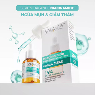 Serum Mờ Thâm và Kiềm Dầu Balance Active Formula Niacinamide 15% Blemish Recovery 30ml
