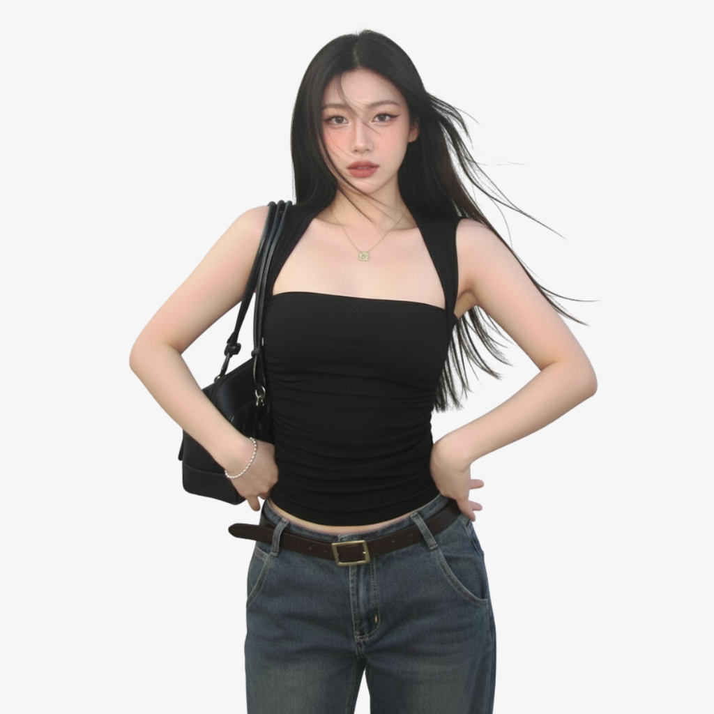 Áo Thun Viền Vai Sát Nách Kiểu Cổ Vuông Cúp Ngực Ôm Eo By ChaBon CB04 | BigBuy360 - bigbuy360.vn