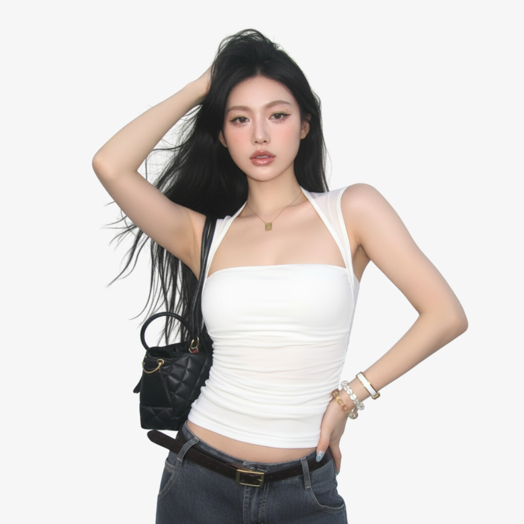 Áo Thun Viền Vai Sát Nách Kiểu Cổ Vuông Cúp Ngực Ôm Eo By ChaBon CB04 | BigBuy360 - bigbuy360.vn