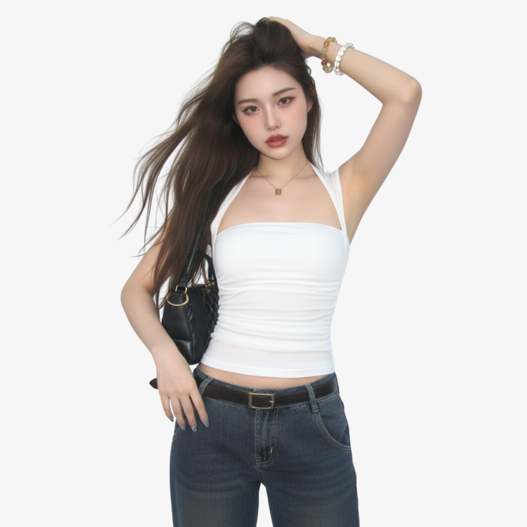 Áo Thun Viền Vai Sát Nách Kiểu Cổ Vuông Cúp Ngực Ôm Eo By ChaBon CB04 | BigBuy360 - bigbuy360.vn