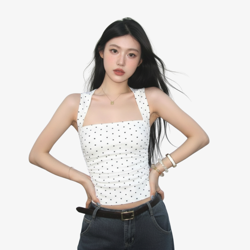 Áo Thun Viền Vai Sát Nách Kiểu Cổ Vuông Cúp Ngực Ôm Eo By ChaBon CB04 | BigBuy360 - bigbuy360.vn