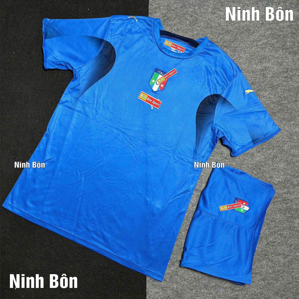 Bộ Quần Áo Bóng Đá Đội Tuyển Italia Xanh - Vải Gai Thái Cao Cấp