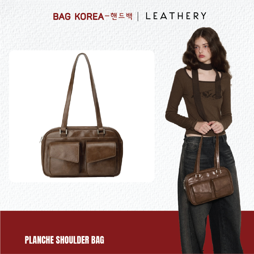 [LEATHERY] Túi Planche Shoulder Bag, Túi Xách Nữ Hàn Quốc Chính Hãng - BAG KOREA