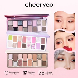  Cheeryep Bảng phấn mắt Qianyan Natural Color 16 ô màu nhũ lì xinh 