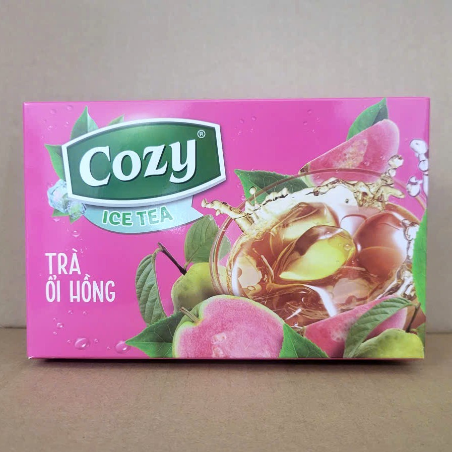 COZY + Hộp ỔI HỒNG 240g / 16 gói + TRÀ HÒA TAN VỊ ỔI HỒNG Pink Guava Ice Tea