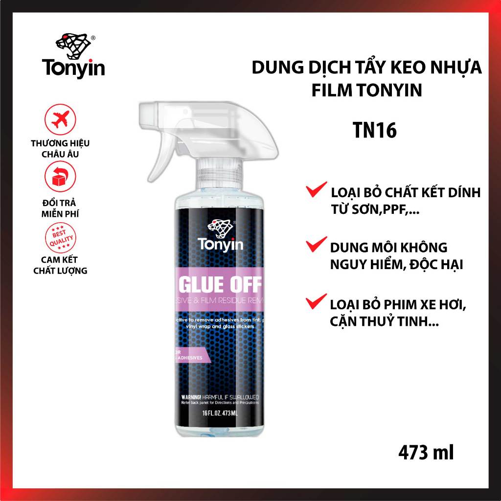 DUNG DỊCH TẨY KEO NHỰA  ADHESIVE & FILM RESIDUE REMOVER TONYIN TN16 473ML