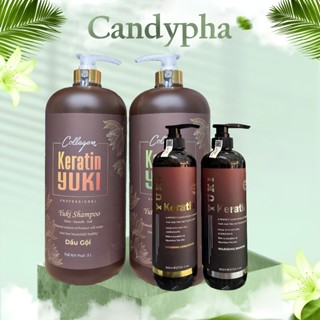   Chính Hãng  Cặp Dầu Gội Xả Collagen Keratin YUKI 2000ML | Giảm Rụng Tóc Kích Mọc Tóc Phục Hồi Tóc Hư Tổn 