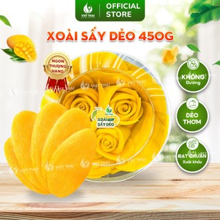   TƯƠI NGON  Xoài Sấy Dẻo Không Đường Xếp Hoa Hồng Cao Cấp Chua Ngọt Thơm 450G Việt Thái Organic 