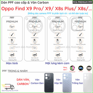  Dán PPF & Skin Carbon Oppo Find X9 Pro X9Pro  Find X8s X8s+ Plus loại trong nhám dành cho màn hình mặt lưng chuẩn xịn 