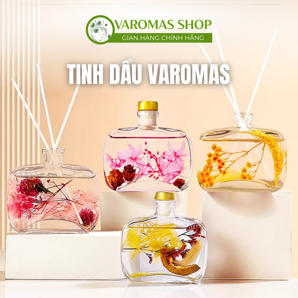 Tinh Dầu Thơm Phòng VaromaS Lọ Khuếch Tán Hương Liệu Thiên Nhiên Tặng Kèm Que Mây KT02 100ml