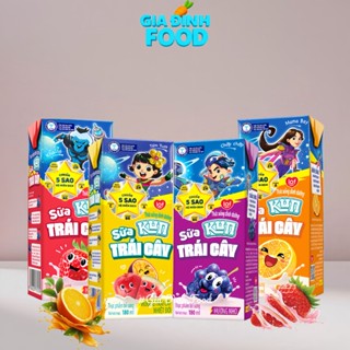  Sữa trái cây KUN vị trái cây nhiệt đới  nho  dâu  cam - 180ml  hộp 