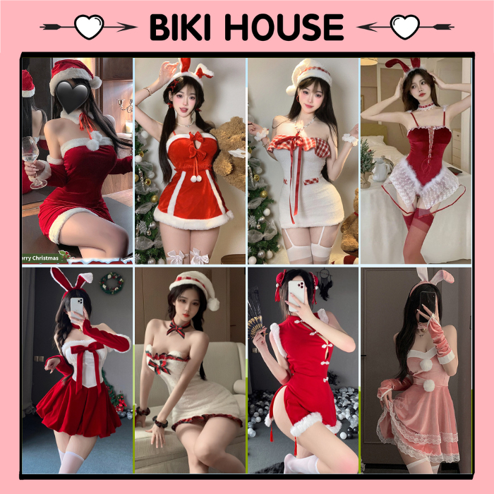 Trang phục giáng sinh noel siêu xinh gợi cảm tổng hợp đồ ngủ cosplay christmas chụp ảnh dễ thương BI