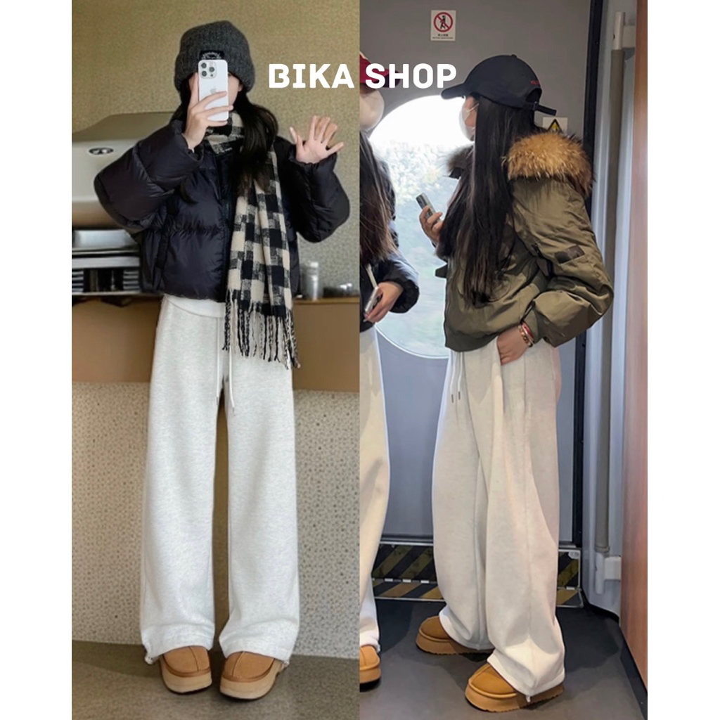 Quần nỉ ống rộng. chất nỉ cao cấp, quần nỉ dây rút tàu cao cấp. Có chốt ống quần. dễ mĩx đồ.  hót 2025