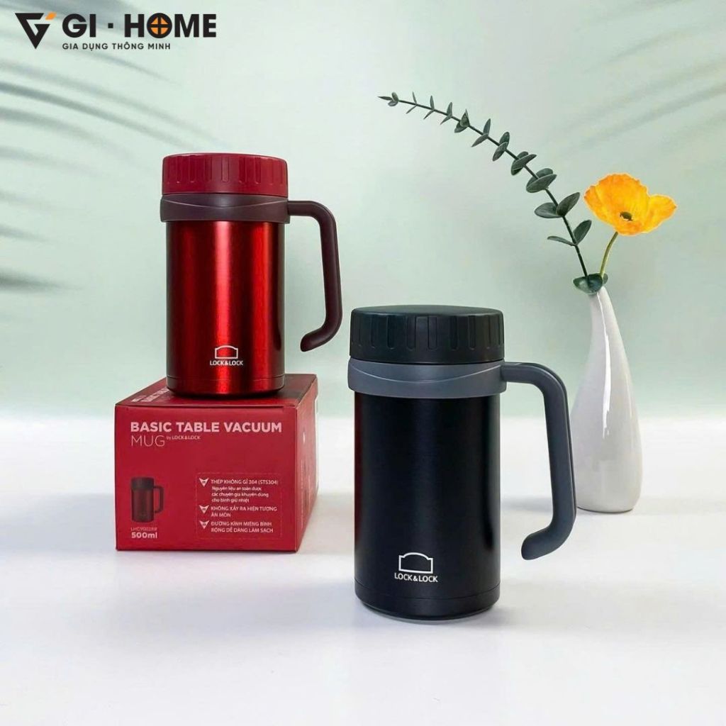 [LOCK & LOCK] Bình giữ nhiệt nóng lạnh Lock&Lock Basic Table Mug 500ml LHC9002
