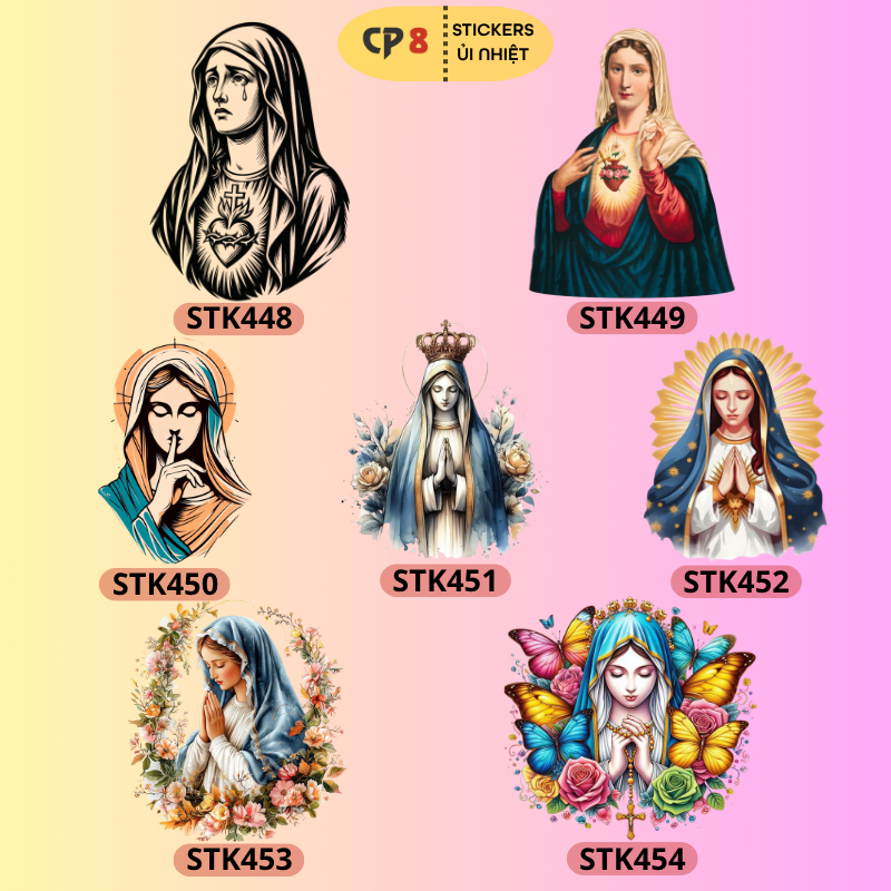 Bộ Hình In, Ủi Nhiệt Sticker Jesus 11 - CP8 PET Sticker