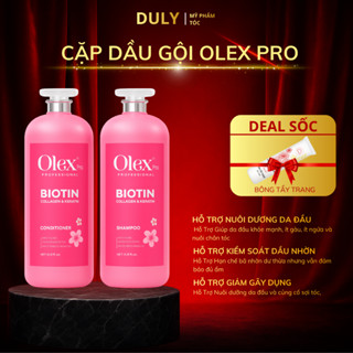  Cặp dầu gội  Olex Pro Biotin Collagen Keratin 2000ML cho tóc khô xơ hư tổn tóc gàu ngăn rụng tóc 